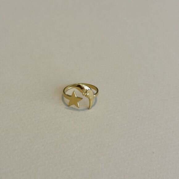Gold Star and Moon Ring N1328 - Picture 4 of 6